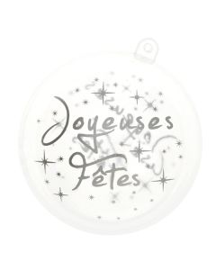 Boule Noel Joyeuses fêtes - Argent x2