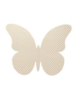 3 Papillons taupe pois blancs décoratifs