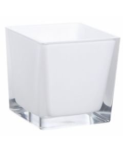 Vase cube blanc – 8 cm
