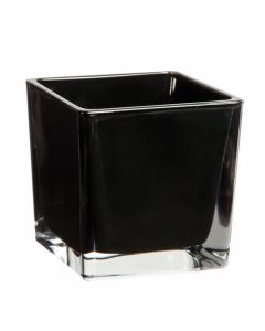 Vase cube noir – 6 cm