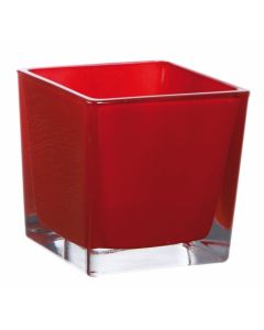 Vase cube rouge – 6 cm
