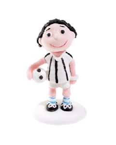 Footballeur en sucre blanc et noir 3D