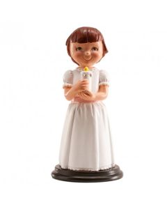 Figurine communion fille avec bougie - 1