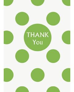 8 cartes de remerciement blanches à pois vert
