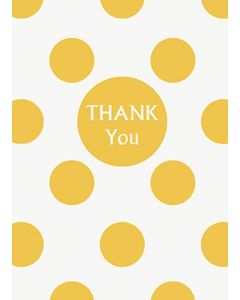 8 cartes de remerciement blanches à pois jaune