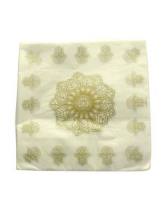 Serviette de table Orientale Or et Blanc x20