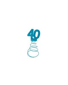 centre de table anniversaire 40 ans turquoise