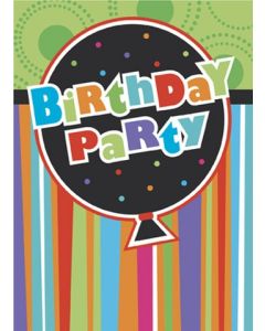 8 cartes d’invitation Birthday Stripes