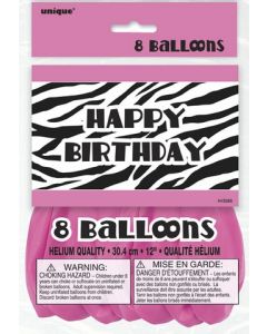 8 ballons Zebra Passion