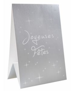 Marque-table « Joyeuses Fêtes » argent x6