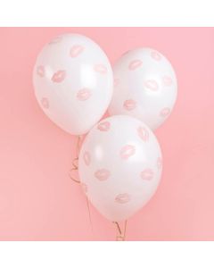6 x Ballon de baudruche lèvres lips roses