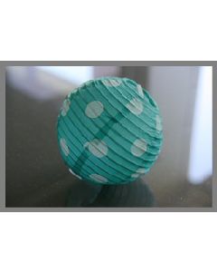 5 lampions turquoises à pois - 7.8 cm