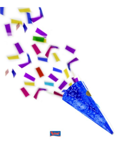 4 Cornets à confettis bleu