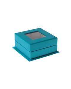 4 boîtes carrées à fenêtre turquoise