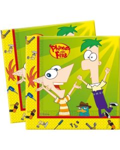 20 serviettes anniversaire - Phineas et Ferb