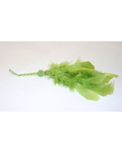 Déco plumes à suspendre - vert anis - x2