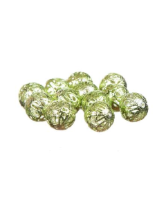 12 perles ajourées - vert anis