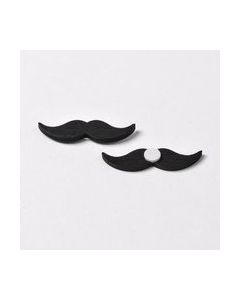 8 mini moustache noires de 3,5 cm