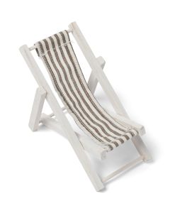 Chaise longue tissu blanc/taupe - 13 cm x 6.5 cm