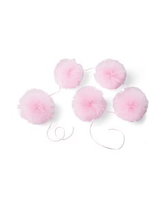 Guirlande 5 pompons en tulle rose