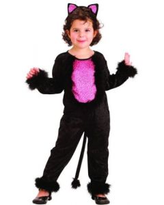 Costume fille" chat noir et rose " 1/2 ans - 80-92cm  