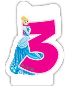 Bougie d'anniversaire 3 – Princesses Disney