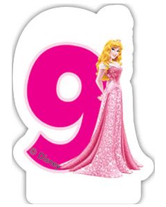Bougie anniversaire 9 – Princesses Disney