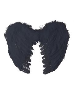 Ailes d'ange en plumes 40 cm x 32 cm - noir