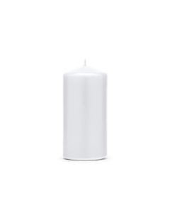bougie cylindre mat - couleur blanc - 12 x 6 cm
