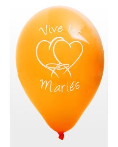 Ballons "Vive les mariés" - orange - x8