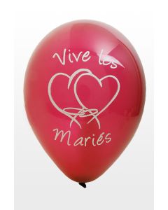 Ballons "Vive les mariés" - bordeaux - x8