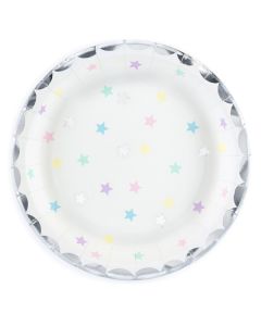 6 assiettes motifs étoiles multicolores