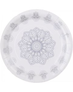 Assiette orientale de coloris argent