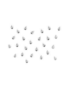 50 confettis diamant goutte argent