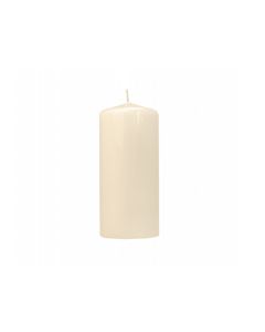 6 bougies pilier mat - couleur crème - 15 x 6 cm