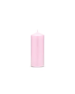 6 bougies pilier mat - couleur rose - 15 x 6 cm