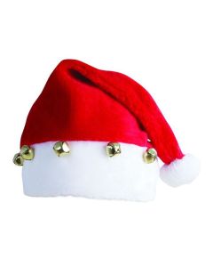 Bonnet de Père Noël en peluche avec grelots à prix discount