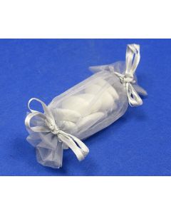 Ballotins en organza forme bonbon - gris 3 cm x 11 cm 