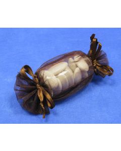 Ballotins en organza forme bonbon - chocolat 3 cm x 11 cm 