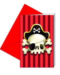 6 Cartes d'invitation pirate pas chères