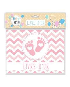 Livre d'or baby shower rose