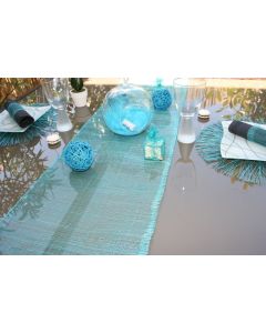 Chemin de table sinamay - turquoise