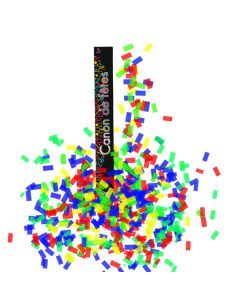 Canon à confettis papier rectangles multicolores - 30 cm