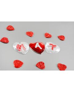confettis coeur pailleté rouge