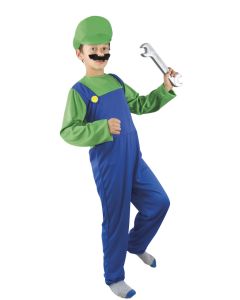 Costume garçon ado plombier -vert et bleu- Taille unique