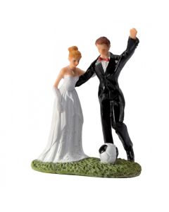 Couple mariés ballon football 15 cm