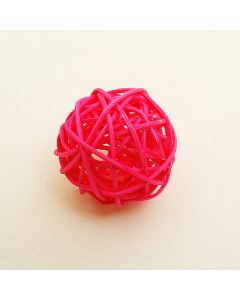 Boules en rotin - fuchsia