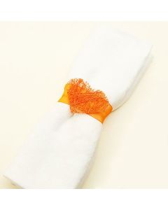 Ronds de serviette coeur d'abaca - orange