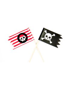 6 petits drapeaux pirate sur pique