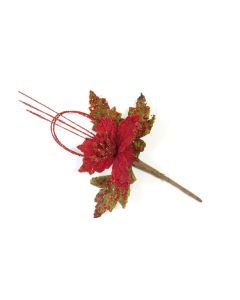 Poinsettia pailleté - rouge
